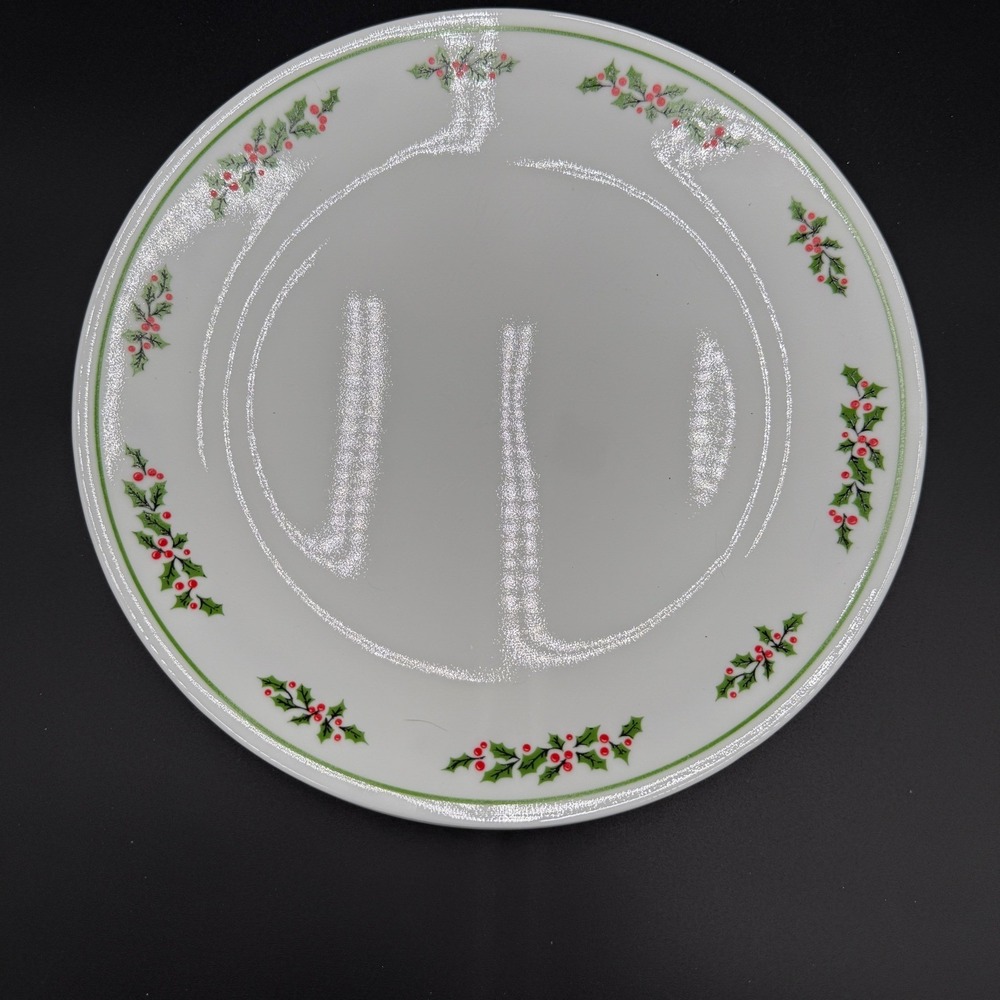 4 Corelle Corning Holly Days Dinner Plates Vtg Christmas White Green Red 10in